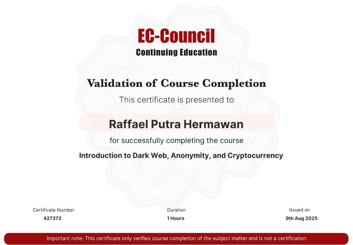 Introduction to Dark Web, Anonymity and Cryptocurrency by EC-COUNCIL