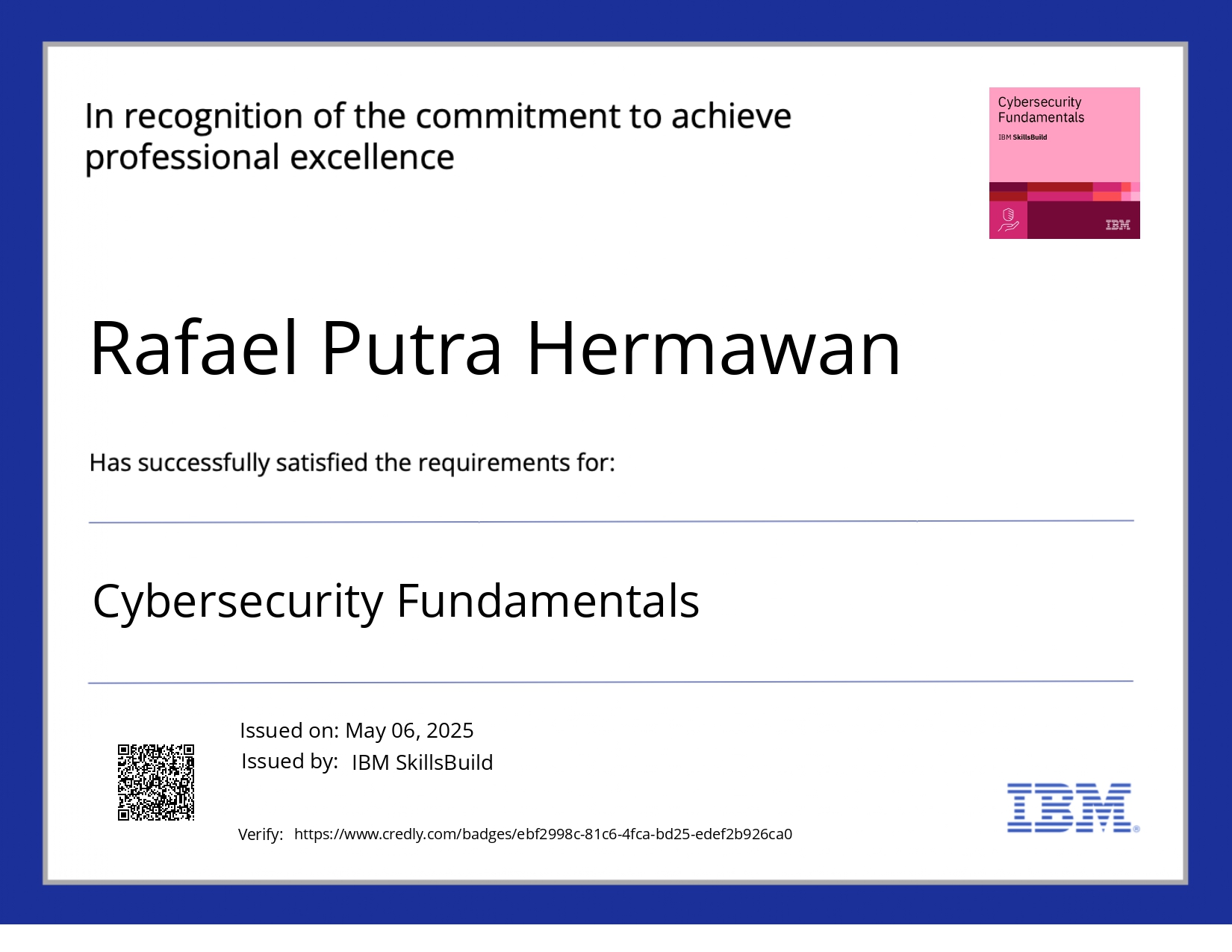 Cybersecurity Fundamentals by IBM Skills Build