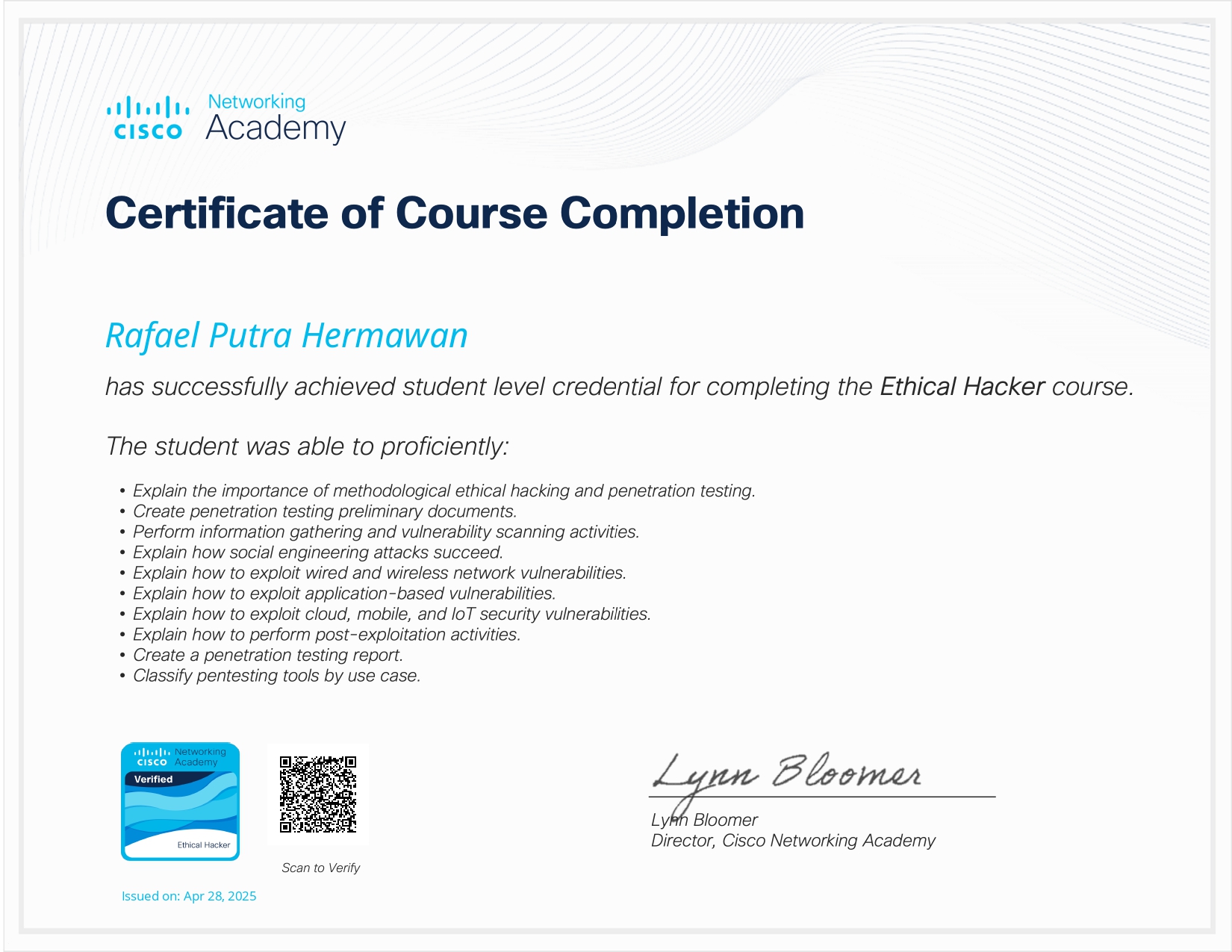 Ethical Hacker by Cisco Networking Academy