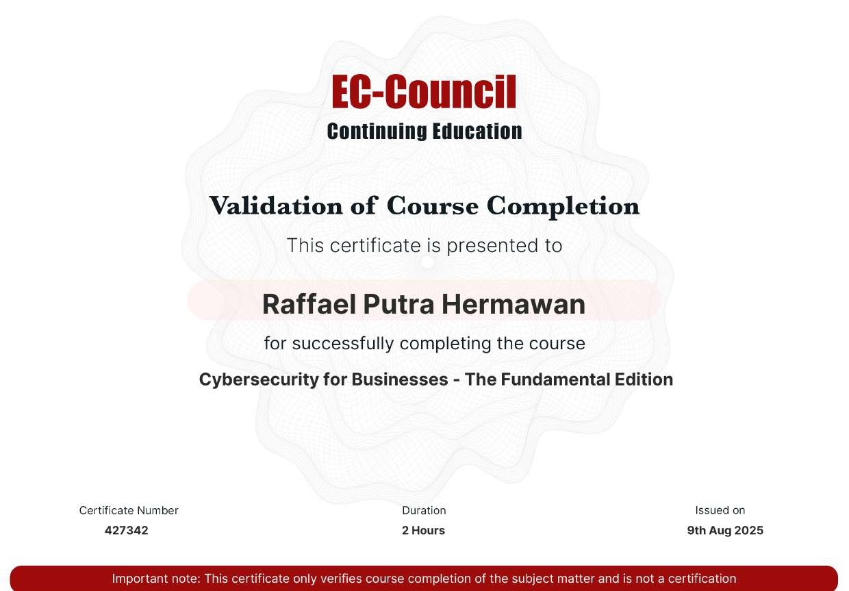 Cybersecurity for Business by EC-COUNCIL