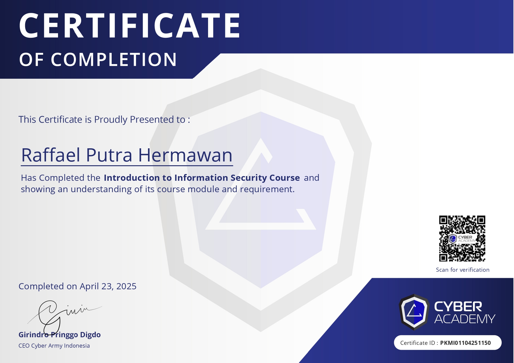 Introduction to Cybersecurity by Cyberacademy.id